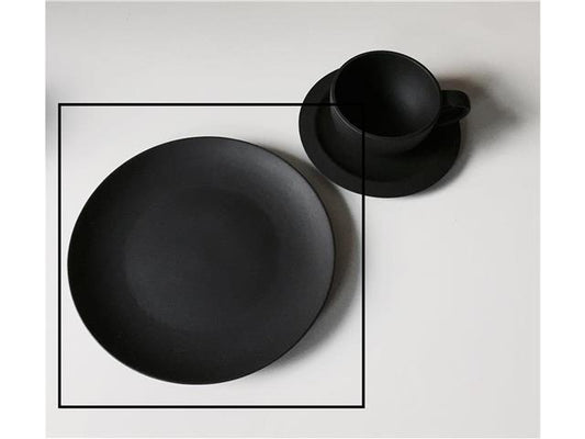 Progreen Keramik Teller 20 cm aus Bambuskohle Handgefertigt