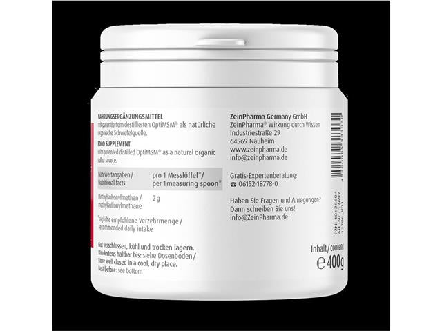 ZeinPharma OptiMSM Pulver - Destilliertes Methylsulfonylmethan 400g